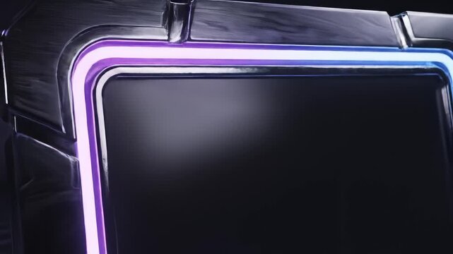 Neon frame on dark background