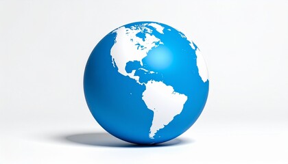 Obraz premium 3D Globe: Americas Highlighted on White Background