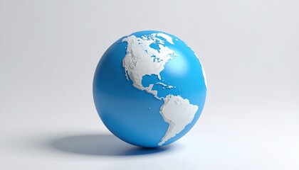 Obraz premium 3D Globe: Americas Highlighted on White Background