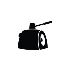 Naklejka premium Black silhouette of a tank with extended barrel