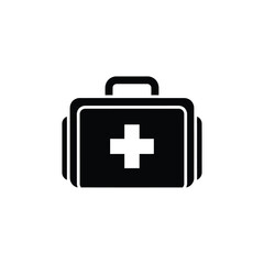 Fototapeta premium Black and white of first aid kit with cross symbol