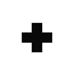 Obraz premium Black cross shape on a white background symbol