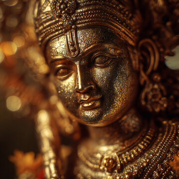 Golden idol of lord Vishnu
