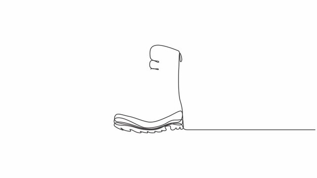vector illustration of a pair of shoes,Labor Day Safety Shoes One Line Animation Worker Boots Minimal Line Art,