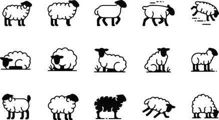 Sheep Silhouette Icon Collection Set © logodesign11