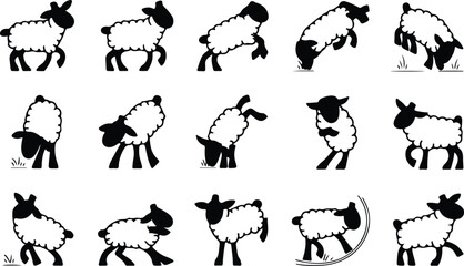 Sheep Silhouette Icon Collection Set © logodesign11