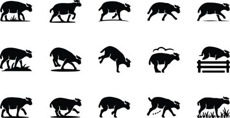 Sheep Silhouette Icon Collection Set © logodesign11