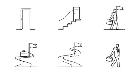 Fototapeta premium Business journey and career path illustrations
