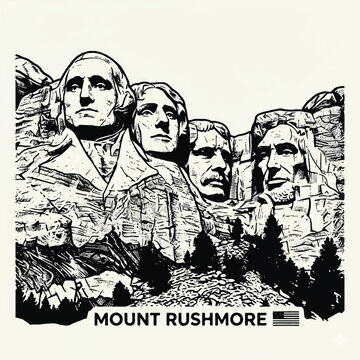 Mount Rushmore: precise faces and rock texture.
