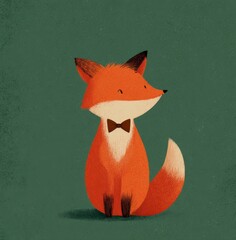 Fototapeta premium a cute fox with a bow tie