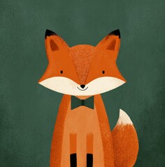 Fototapeta premium a cute fox with a bow tie