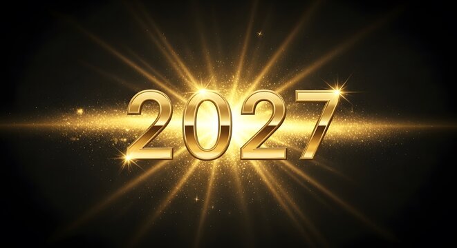 Golden 2027 new year celebration background