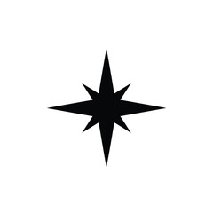 Obraz premium Black eight-pointed star on white background