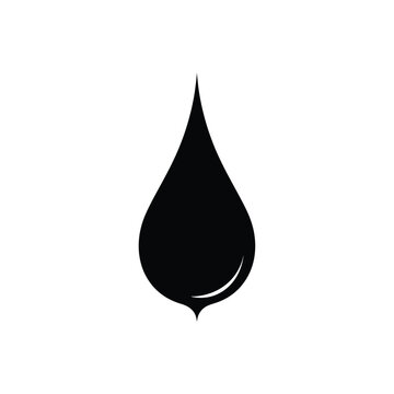 Black teardrop shape silhouette on white background