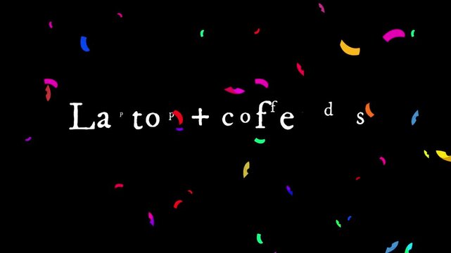 Last One To Confetti Inspirational Quote with Falling Confetti on Black Background