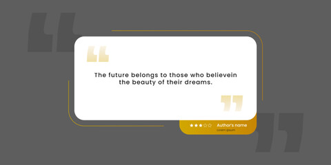 Obraz premium Modern Inspirational Quote Template for Social Media with Testimonial Star Rating and Placeholder Text on Dark Grey Background