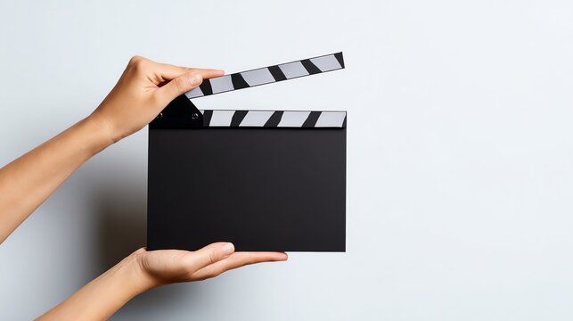 Film clapper used in movie production process.