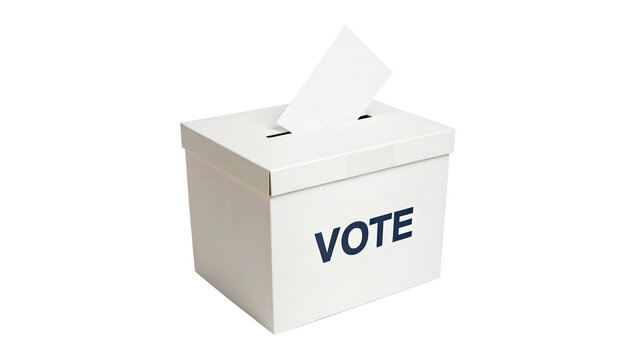 Voting box placed in a public location for citizens to cast their votes during an election event on Transparent Background.