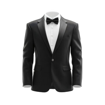 Elegant Black Jacket White Shirt Tuxedo Suit Mockup for Professional Attire Presentation