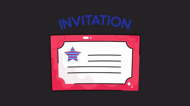 Invitation card  2D Animation on Transparent Background