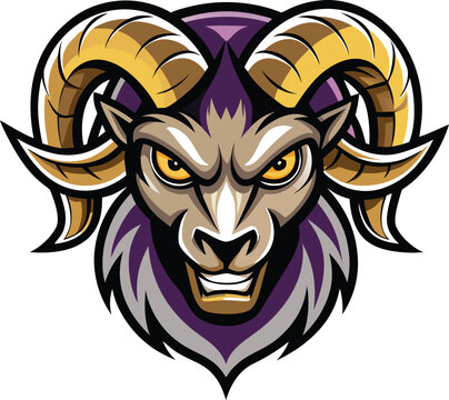 Aggressive Ram Head Mascot Logo