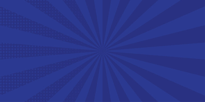 Vector sunburst pattern blue halftone design. Vintage paper sunrays illustration. sun beam vector banner design comic burst wallpaper.