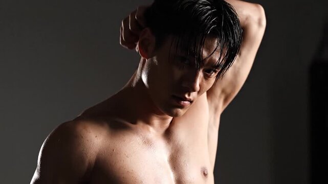 Muscular male torso with defined abs and toned arms