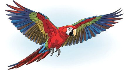 Fototapeta premium Colorful Parrot in Flight