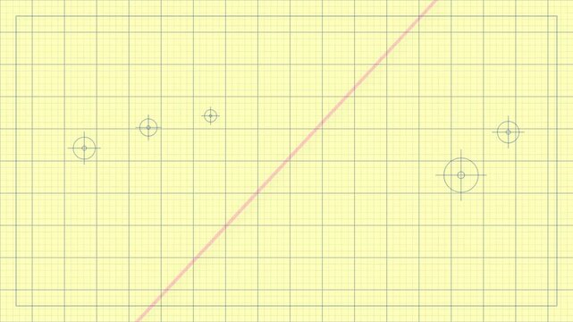 An animated colorful countdown timer from ten to one on a yellow graph paper background