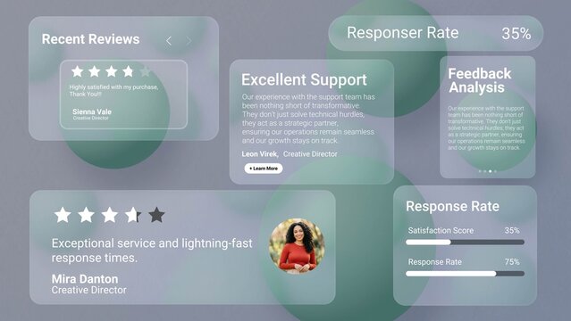 Clean Glass UI Cards