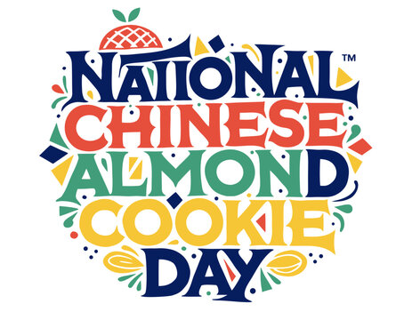 Delicious Chinese Almond Cookies Vector, National Cookie Day Design