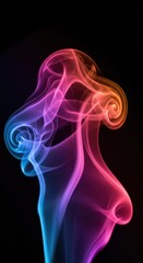 Obraz premium Ethereal smoke pattern forming an artistic, dynamic texture. Smooth flowing lines in vibrant gradient colors capture light and motion, magenta, mystical, modern
