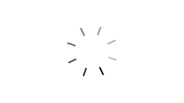Animation 2D Minimal Grey Circular Loading Spinner Icon On White Background Progress, Buffering And Waiting Indicator