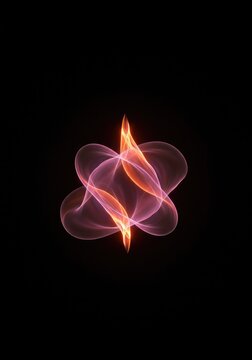 Ethereal glow emerging from infinite deep black space, creating subtle, flowing, undefined abstract energy forms, smooth, abstract, minimal