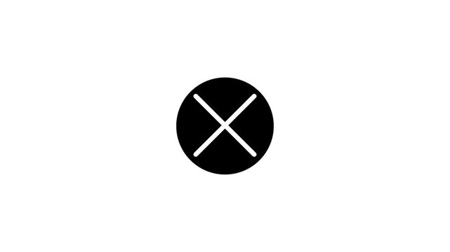 Cross mark in a circle icon symbolizing a lost network connection, communication error, or data transmission failure. A digital sign for no signal