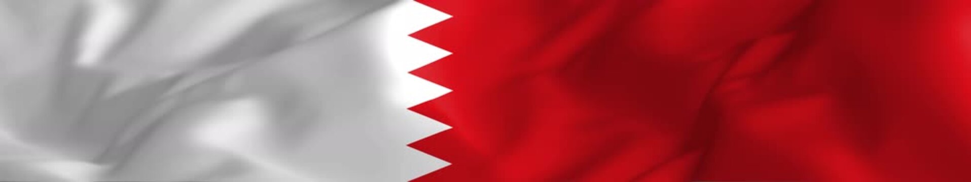 National Flag of Bahrain - Official Symbol | Looped Animation | Widescreen