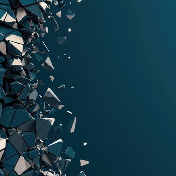 Abstract background texture composed of angular, broken geometric shards. Dynamic, fractured surface representing technology, stress, or digital collapse, angular, abstract, texture
