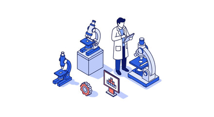 Sci lab work research data test bio med tech pro aid aim map web art