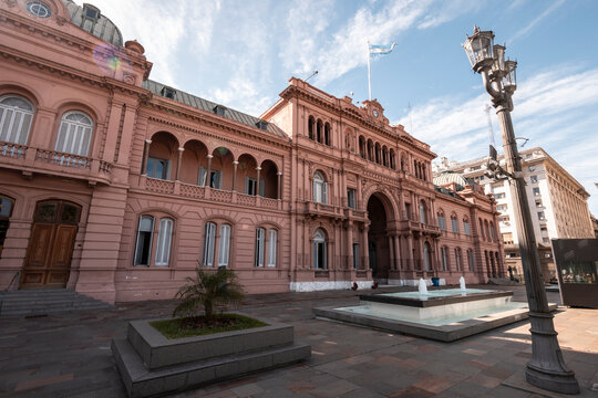 Beautiful view to Casa Rosada building in central Buenos Aires
