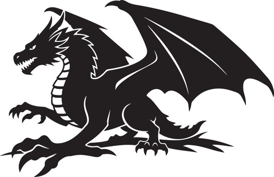 Black dragon vector illustration