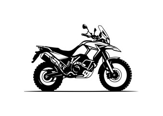 Obraz premium Adventure Motorcycle Vector Illustration
