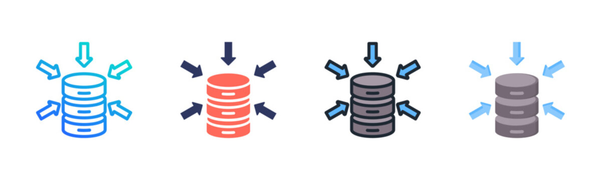 Database icon set multiple style collection
