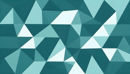Obraz premium Abstract geometric pattern with teal and white triangles creating a modern, dynamic background