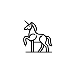 Fototapeta premium Minimalist Unicorn Icon Vector Art