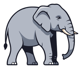 Fototapeta premium Stylized elephant side view flat vector illustration.... Generative AI