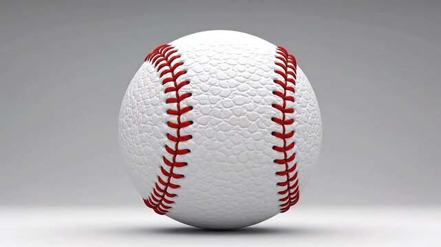 Close Up Baseball Ball Spin and Focus in Studio.