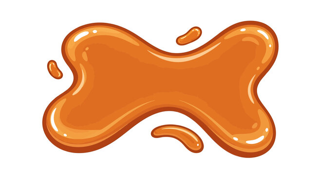 Caramel sauce liquid splatter drop.