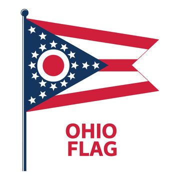 The Ohio state flag waving proudly on a pole