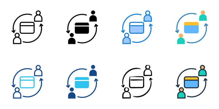 Shift schedule icons set multiple style collection. Editable stroke 
