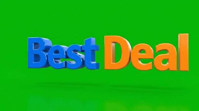 Best Deal Text on Green Screen for Promotion and Sale